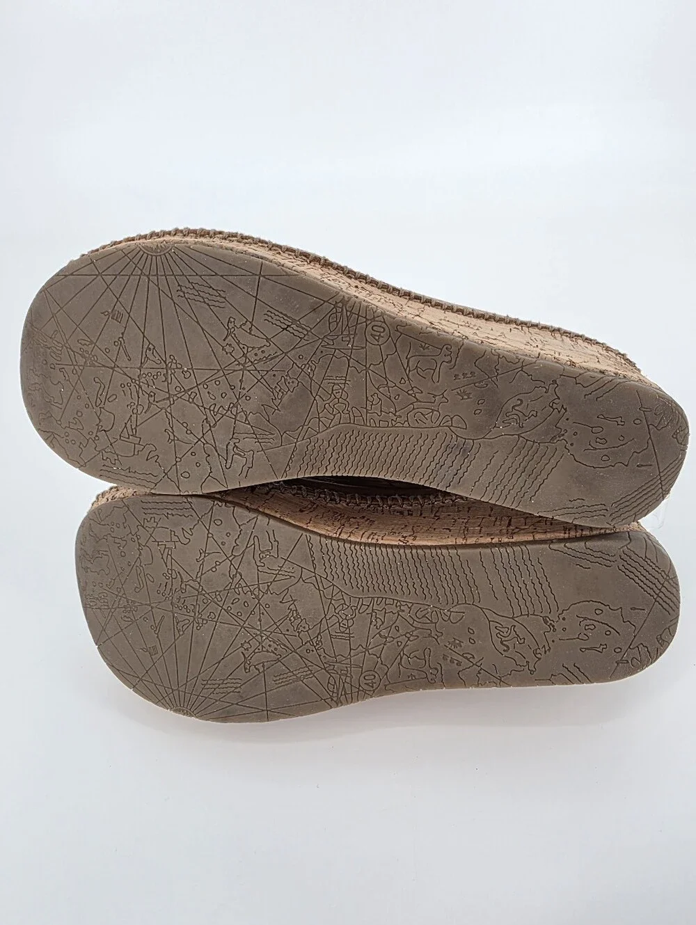 Bussola Formentera Toffee Leather Cork Wedge Sandals, Sz 40